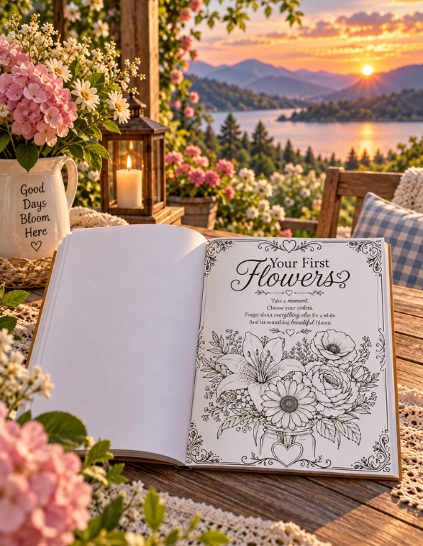 Flowers For You: A Relaxing Floral Coloring Book