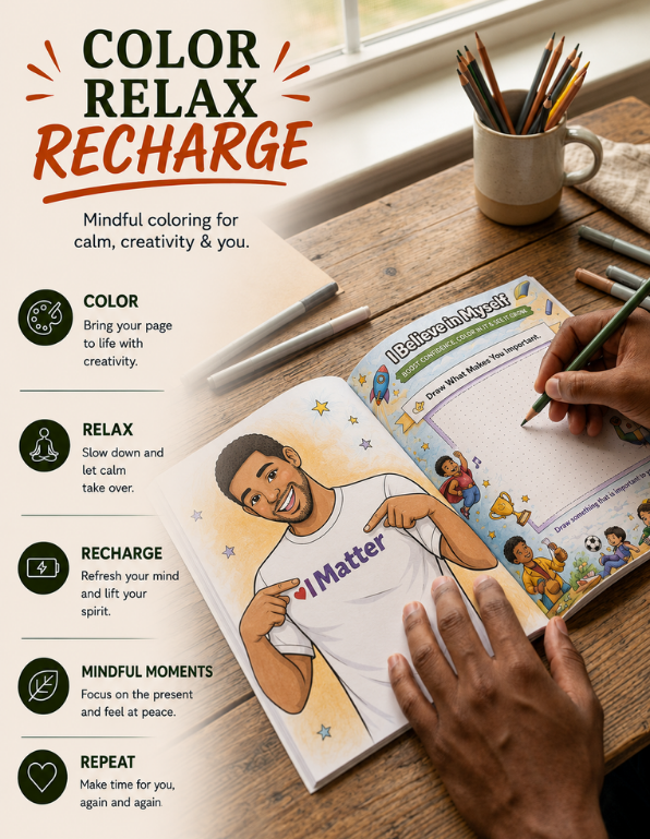 I Believe in Me Kids Coloring Book - Self-Worth Activity