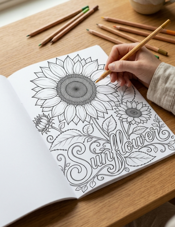 Flowers For You: A Relaxing Floral Coloring Book
