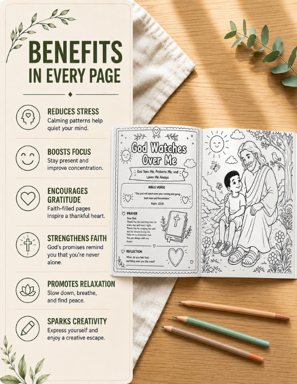 God's With Me Prayer Coloring Book for Kids