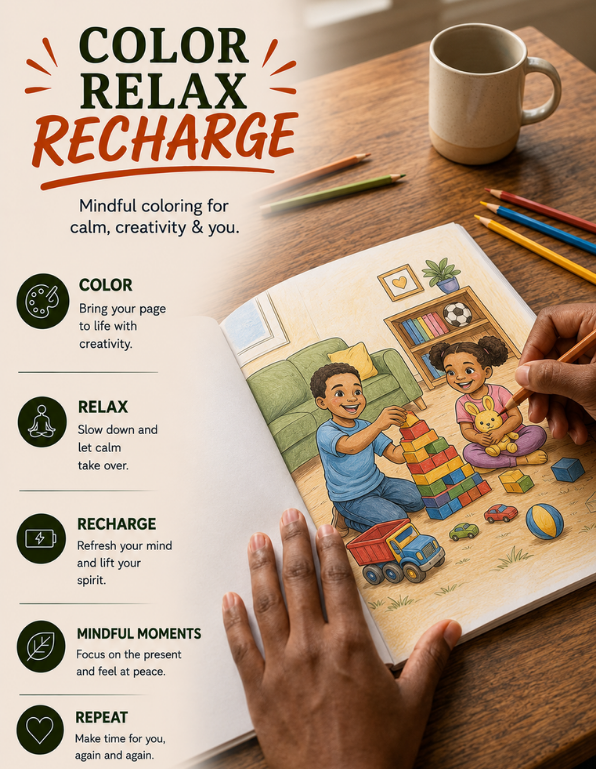 Black Family Coloring Book for Kids & Adults – African American Family Representation & Fun