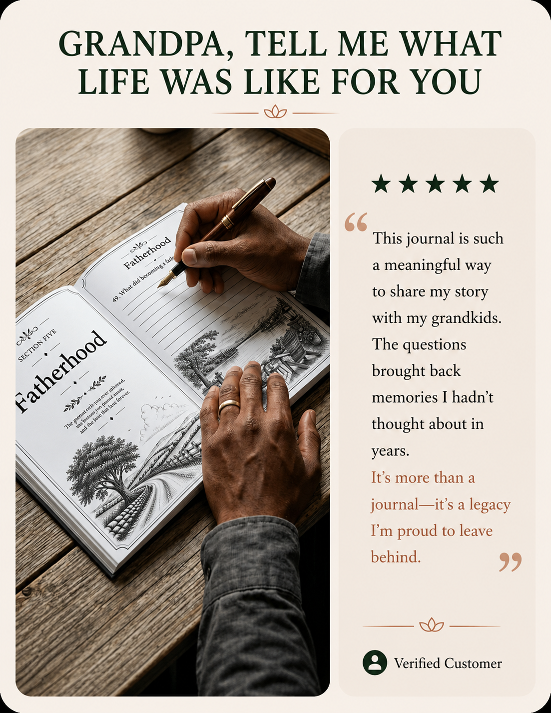 Grandpa, Tell Me What Life Was Like For You — Memory & Legacy Journal