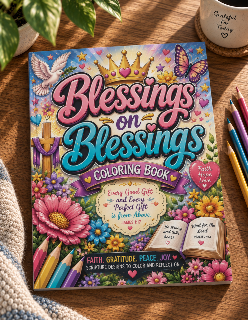 Blessings on Blessings – Faith-Filled Bible Coloring Book for Kids