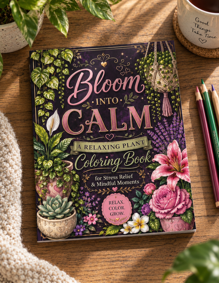 Bloom Into Calm — A Relaxing Plant Coloring Book