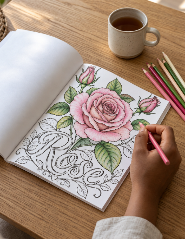 Flowers For You: A Relaxing Floral Coloring Book