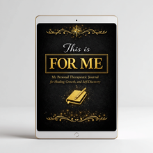 Digital mockup of a personal therapeutic journal on a tablet screen with decorative text and design.