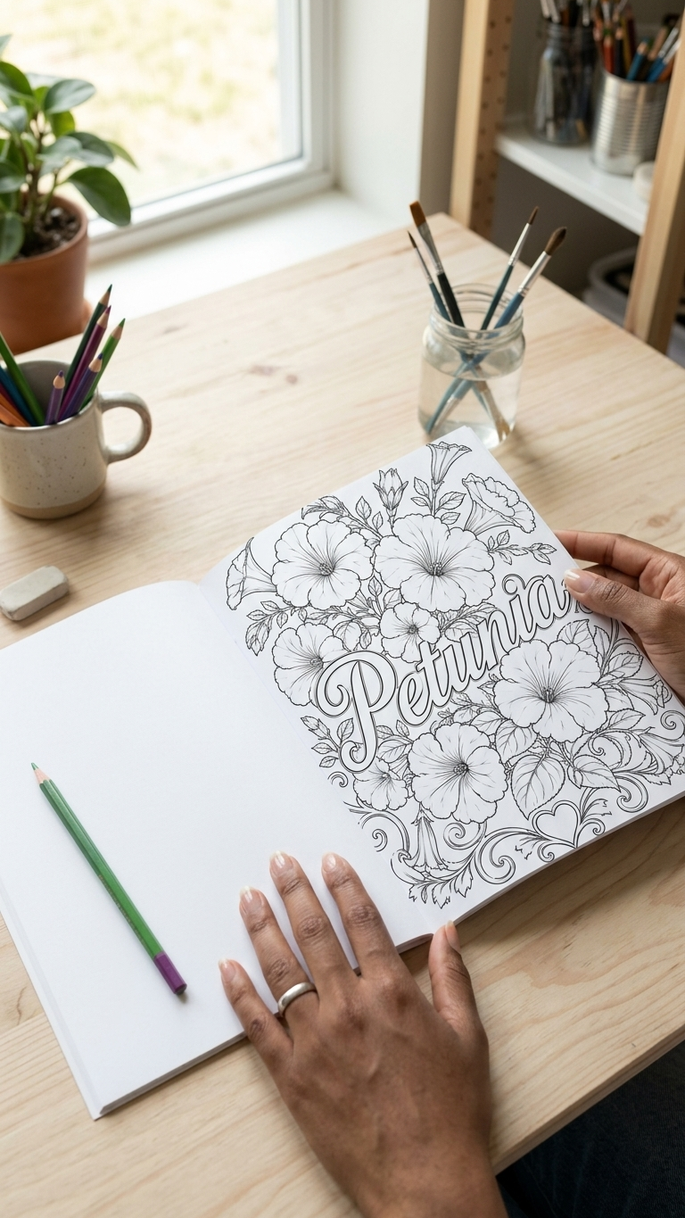 Flowers For You: A Relaxing Floral Coloring Book